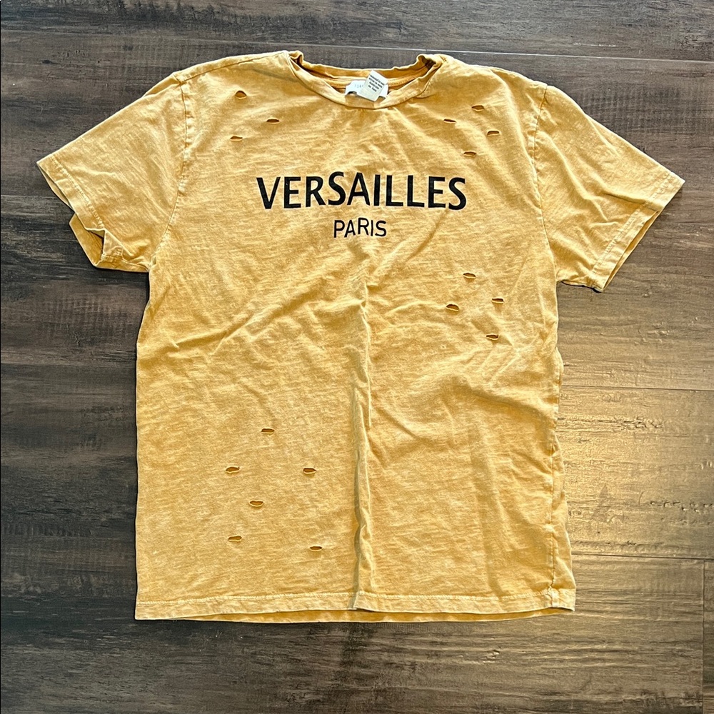 Forever 21 Yellow Distressed Tee